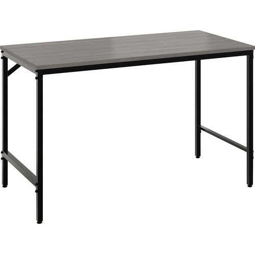 Safco Simple Study Desk - Neowalnut Rectangle, Laminated Top - Black Powder Coat Four Leg Base - 4 Legs - 45.50" Table Top Width x 23.50" Table Top Depth x 0.75" Table Top Thickness - 29.50" Height - Assembly Required - 1 Each