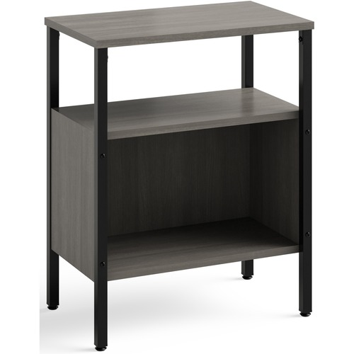 Safco Simple Storage Unit - 23.5" x 14"29.5" , 0.8" Top, 21" x 11"12.8" Shelf, 21"8.3" Top Opening - Material: Steel, Melamine Laminate - Finish: Sterling Ash - Laminate Table Top