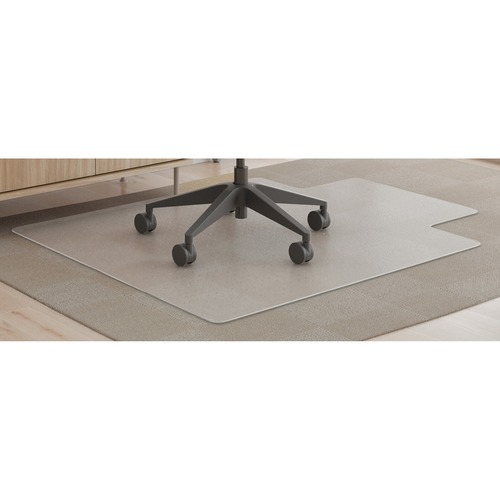 Deflecto SuperMat+ Chairmat - Medium Pile Carpet, Home Office, Commercial - 53" Length x 45" Width x 0.500" Thickness - Rectangular - Polyvinyl Chloride (PVC) - Clear - 1 / Carton