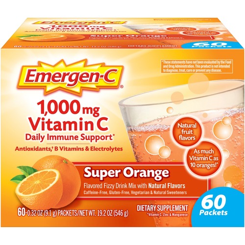 Emergen-C Super Orange Vitamin C Drink Mix - For Immune Support - Super Orange - 1 Each - 60.0 Per Box