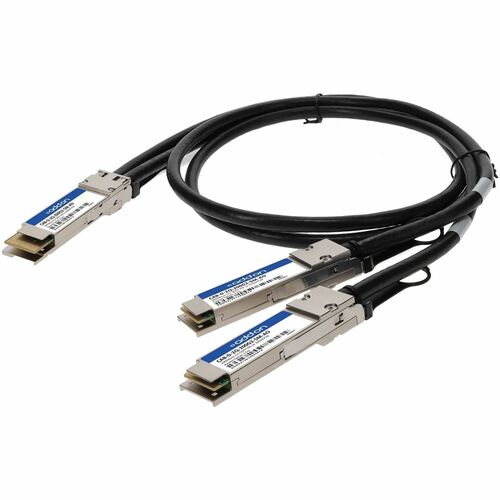 AddOn Twinaxial Network Cable - 8.2 ft Twinaxial Network Cable for Network Device - First End: 1 x QSFP-DD Network - Second End: 2 x QSFP28 Network - 200 Gbit/s - 1 - TAA Compliant
