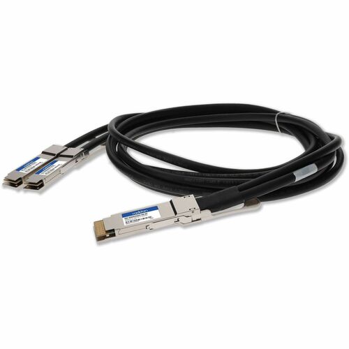 AddOn QSFP-DD/QSFP56 Network Cable - 8.2 ft QSFP-DD/QSFP56 Network Cable for Network Device, Transceiver - First End: 1 x QSFP-DD Network - Male - Second End: 2 x QSFP56 Network - Male - 400 Gbit/s - Shielding - 1 - TAA Compliant