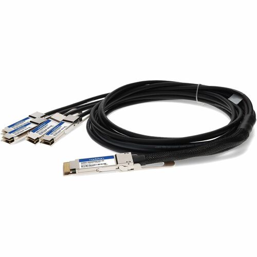 AddOn QSFP-DD/QSFP56 Network Cable - 6.6 ft QSFP-DD/QSFP56 Network Cable for Network Device, Transceiver, Server, Router, Switch - First End: 1 x QSFP-DD Network - Male - Second End: 4 x QSFP56 Network - Male - 400 Gbit/s - Shielding - VW-1 - 28 AWG - 1 -