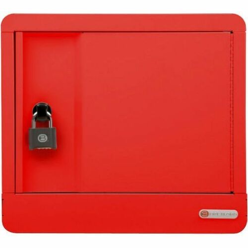 Bretford CUBE Micro Station - Pre-Wired TVS10USBC - Up to 14" Screen Support - 10 Devices Supported - Countertop, Wall Mountable - Steel - Red