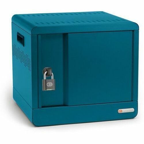 Bretford CUBE Micro Station - Pre-Wired TVS10USBC - Up to 14" Screen Support - 10 Devices Supported - Countertop, Wall Mountable - Steel - Pacific Blue