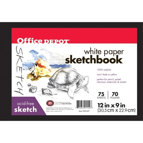 Pacon Sketchbook, Hardcover, 9" x 12", 75 Sheets - 75 Sheets - 150 Pages - 70 lb Basis Weight - 9" x 12" - Heavyweight, Fade Resistant