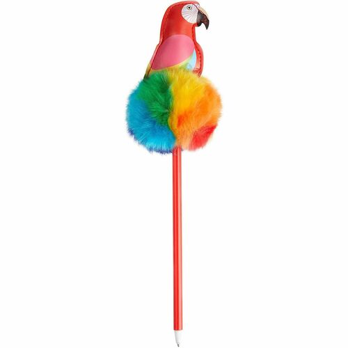 Office Depot® Brand Pom Pom Ballpoint Pen, Medium Point, 0.7 mm, Parrot, Assorted Colors - 0.7 mm Medium Pen Point - Black Ink - Oil Based - Red Plastic Barrel - 1