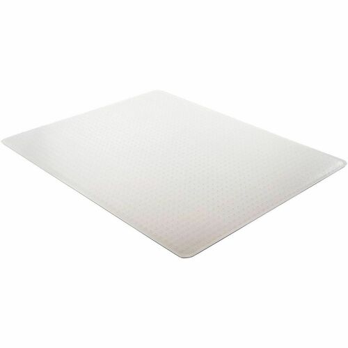Realspace® SuperMat Chair Mats, Medium Pile Carpet, 46" x 60" , Rectangle, Clear, Pack Of 25 Chair Mats - Plush Carpet, Chair - 48" Length x 48" Width x 0.120" Thickness - Rectangular - Vinyl - Clear - 25 Pack