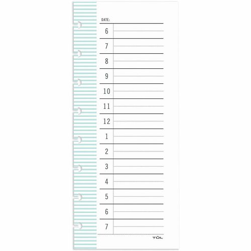 TUL® Discbound Daily Schedule Pad, 3-1/2" x 8-1/2" , 50 Sheets - Daily - 3 1/2" x 8 1/2" Sheet Size - White Sheet - Discbound - Daily Schedule, Compact - 50 Pack