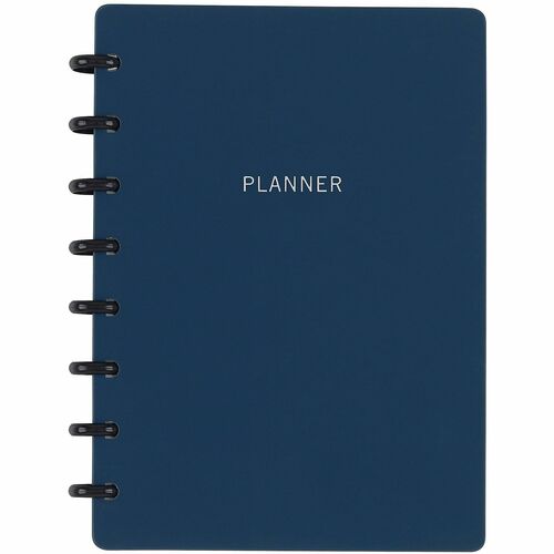 TUL® Discbound Monthly Planner Starter Set, Undated, Junior Size, Soft-Touch Cover, Navy - Undated - 1 Month Double Page Layout - 8 1/2" x 5 1/2" Sheet Size - Discbound - Soft Cover - 1 Each