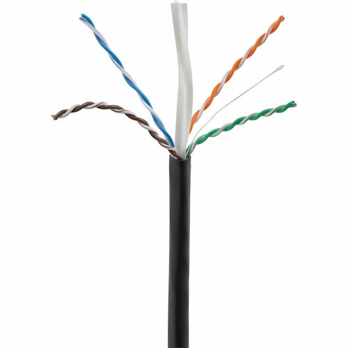 Ativa Cat6 Non-Terminated Bulk Ethernet Networking Cable, Pull Box, 1000ft., Black, 54782 - 1000 ft Category 6 Network Cable for Network Device - Black - 1