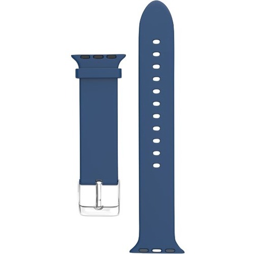 Ativa™ Silicone Watch Band For Apple® Watch, Navy - 1 Each - Adjustable - Clasp Attachment - 8.7" Height x 1.3" Width Length - Navy - Silicone