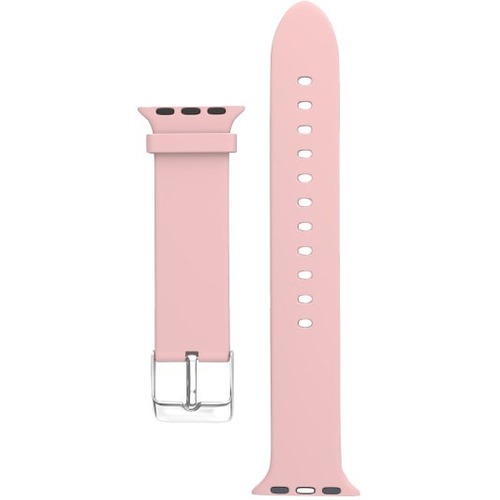 Ativa™ Silicone Watch Band For Apple® Watch, Pink - 1 Each - Adjustable - Clasp Attachment - 8.7" Height x 1.3" Width Length - Pink - Silicone