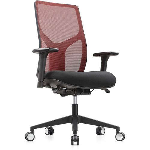 WorkPro® 4000 Series Multifunction Ergonomic Mesh/Fabric High-Back Executive Chair, Red/Black, BIFMA Compliant - Red Seat Color - Fabric Seat Material - Mesh Back Material - Black Frame Color - Nylon Frame Material - High Back - Armrest - 1 Each