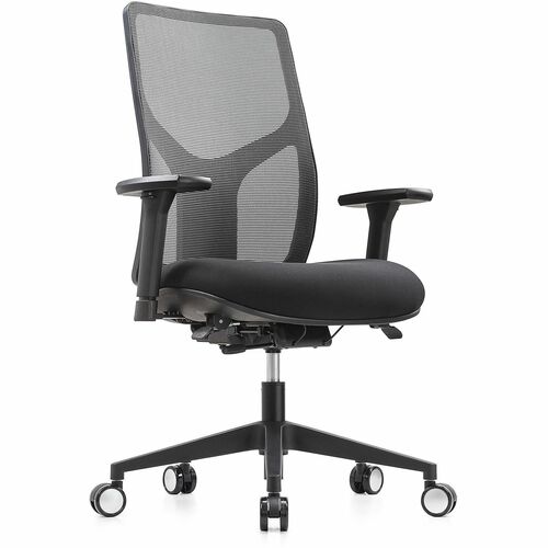 WorkPro® 4000 Series Multifunction Ergonomic Mesh/Fabric High-Back Executive Chair, Gray/Black, BIFMA Compliant - Gray Seat Color - Fabric Seat Material - Mesh Back Material - Black Frame Color - Nylon Frame Material - High Back - Armrest - 1 Each