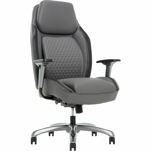Shaquille O'Neal™ Zephyrus Ergonomic Bonded Leather High-Back Executive Office Chair, Gray - High Back - Gray - Bonded Leather - 1 Each