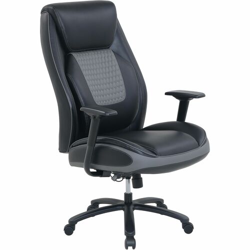 Shaquille O'Neal™ Nereus XXL Ergonomic Bonded Leather High-Back Executive Chair, Black - Black Seat Color - Faux Leather, Bonded Leather Seat Material - Bonded Leather Back Material - Black Frame Color - Nylon, Steel, Wood Frame Material - High Back