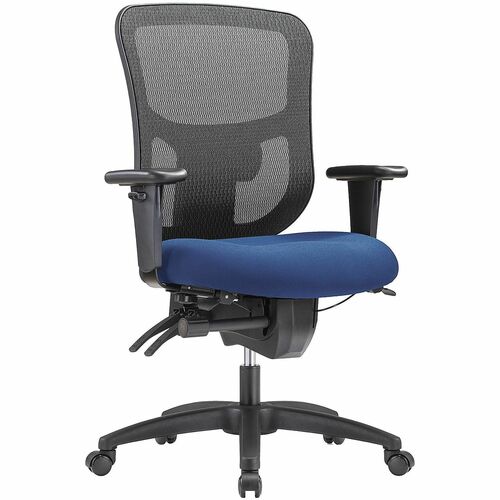 WorkPro® 9500XL Series Big & Tall Ergonomic Mesh/Premium Fabric Mid-Back Chair, Black/Royal Blue, BIFMA Compliant - Royal Seat Color - Fabric Seat Material - Mesh Back Material - Black Frame Color - Nylon Frame Material - Mid Back - Armrest - 1 Each
