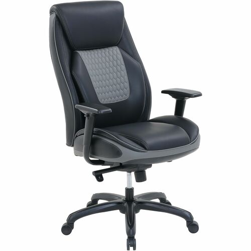 Shaquille O'Neal™ Nereus Ergonomic Bonded Leather High-Back Executive Office Chair, Black - Nylon Frame - High Back - Black - Bonded Leather - 1 Each