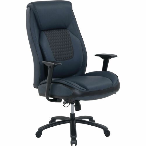 Shaquille O'Neal™ Nereus XXL Ergonomic Bonded Leather High-Back Executive Chair, Blue - Blue Seat Color - Faux Leather, Bonded Leather Seat Material - Bonded Leather Back Material - Black Frame Color - Nylon, Steel, Wood Frame Material - High Back -