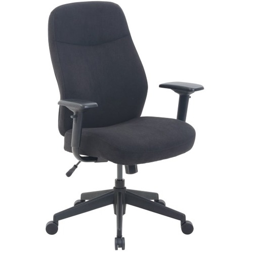 Serta® Commercial Motif Fabric Mid-Back Desk Chair, Black - Molded Foam Seat - Mid Back - Black - Fabric - 1 Each
