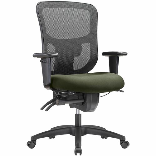 WorkPro® 9500XL Series Big & Tall Ergonomic Mesh/Premium Fabric Mid-Back Chair, Black/Olive, BIFMA Compliant - Olive Seat Color - Fabric Seat Material - Mesh Back Material - Black Frame Color - Nylon Frame Material - Mid Back - Armrest - 1 Each