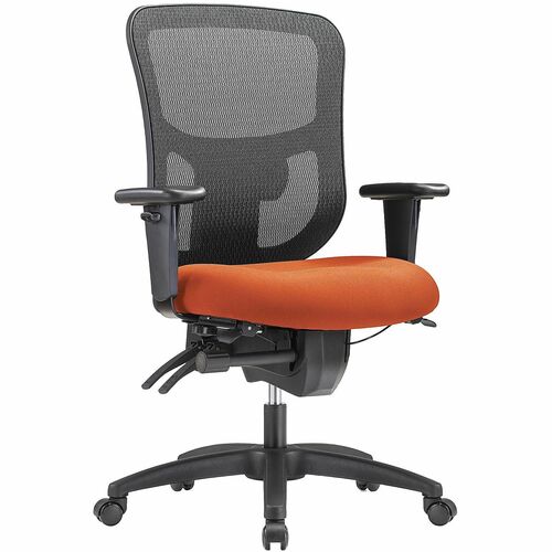WorkPro® 9500XL Series Big & Tall Ergonomic Mesh/Premium Fabric Mid-Back Chair, Black/Tangerine, BIFMA Compliant - Tangerine Seat Color - Fabric Seat Material - Mesh Back Material - Black Frame Color - Nylon Frame Material - Mid Back - Armrest - 1 Eac