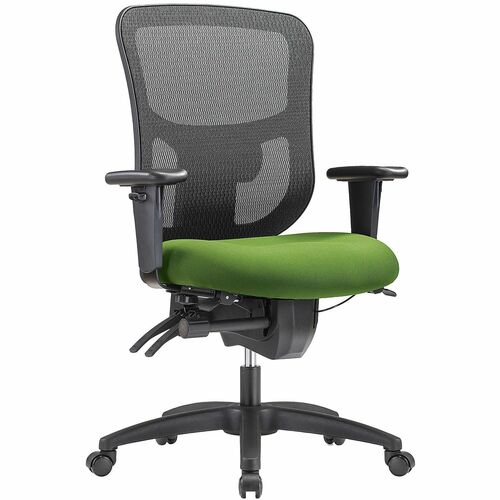 WorkPro® 9500XL Series Big & Tall Ergonomic Mesh/Premium Fabric Mid-Back Chair, Black/Lime, BIFMA Compliant - Lime Seat Color - Fabric Seat Material - Mesh Back Material - Black Frame Color - Nylon Frame Material - Mid Back - Armrest - 1 Each