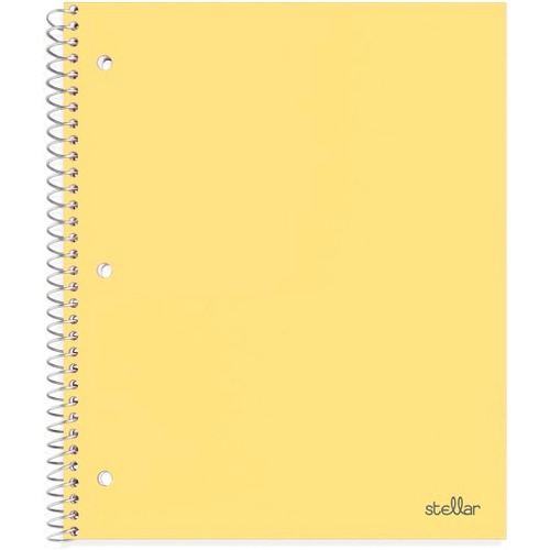 See Jane Work Stellar Poly Notebook, 8" x 10-1/2", 1 Subject, Wide Ruled, 200 Pages (100 Sheets), Yellow - 1 Subject(s) - 100 Sheets - 200 Pages - 8" x 10 1/2" - Yellow Paper - Yellow Cover - Durable Cover, Perforated, Coil Locked - 1