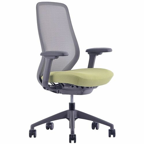 WorkPro® 6000 Series Multifunction Ergonomic Mesh/Fabric High-Back Executive Chair, Gray Frame/Lime Seat, BIFMA Compliant - Lime Seat Color - Fabric Seat Material - Mesh Back Material - Gray Frame Color - Nylon Frame Material - High Back - Armrest - 1