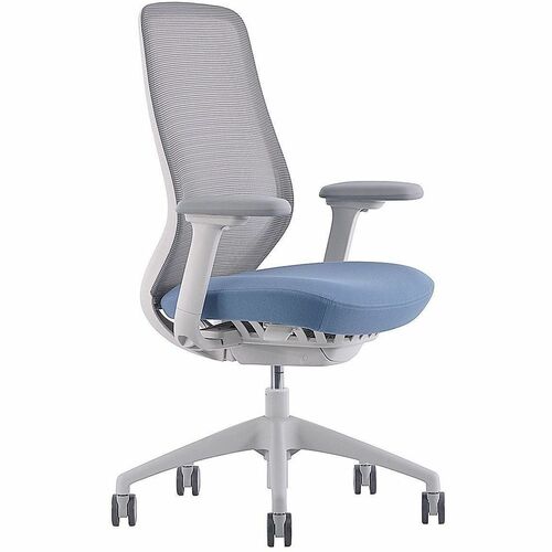 WorkPro® 6000 Series Multifunction Ergonomic Mesh/Fabric High-Back Executive Chair, White Frame/Light Blue Seat, BIFMA Compliant - Light Blue Seat Color - Fabric Seat Material - Mesh Back Material - White Frame Color - Nylon Frame Material - High Back