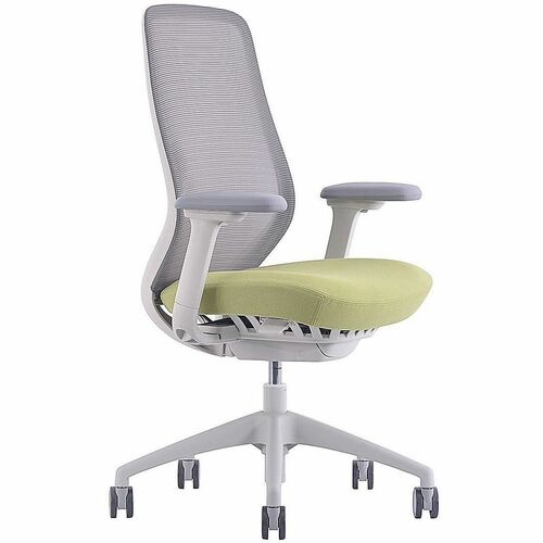 WorkPro® 6000 Series Multifunction Ergonomic Mesh/Fabric High-Back Executive Chair, White Frame/Lime Seat, BIFMA Compliant - Lime Seat Color - Fabric Seat Material - Mesh Back Material - White Frame Color - Nylon Frame Material - High Back - Armrest -