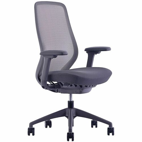 WorkPro® 6000 Series Multifunction Ergonomic Mesh/Fabric High-Back Executive Chair, Gray Frame/Gray Seat, BIFMA Compliant - Gray Seat Color - Fabric Seat Material - Mesh Back Material - Gray Frame Color - Nylon Frame Material - High Back - Armrest - 1