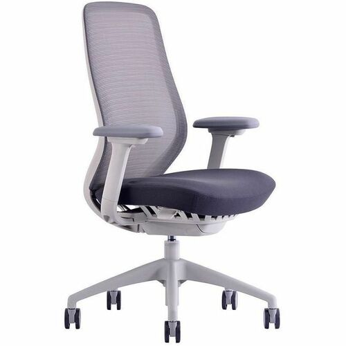 WorkPro® 6000 Series Multifunction Ergonomic Mesh/Fabric High-Back Executive Chair, White Frame/Dark Gray Seat, BIFMA Compliant - Dark Gray Seat Color - Fabric Seat Material - Mesh Back Material - White Frame Color - Nylon Frame Material - High Back -