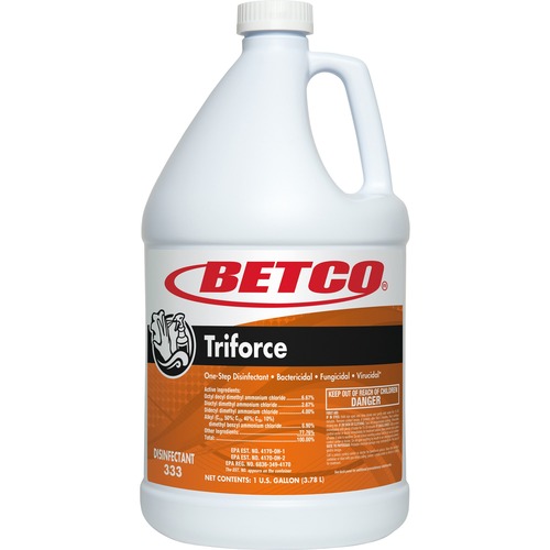 Betco Triforce Disinfectant - Concentrate - 128 fl oz (4 quart) - Fresh Scent - 1 Each - Disinfectant - Orange