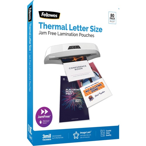 Fellowes ImageLast Laminating Pouch - Sheet Size Supported: Letter 8.50" Width x 11" Length - Laminating Pouch/Sheet Size: 9" Width x 3 mil Thickness - for Document, Laminator - Jam-free, Water Proof, UV Resistant, Easy to Use, Fade Resistant, Long Lastin