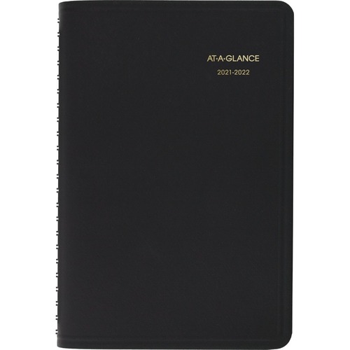 At-A-Glance Academic 2021-2022 Daily Appointment Book Planner, Black, Small, 5" x 8" - Small Size - Academic - Julian Dates - Daily - 12 Month - July 2021 - June 2022 - 7:00 AM to 7:45 PM - Weekly, 7:00 AM to 4:45 PM - Saturday - 1 Day Single Page Layout 