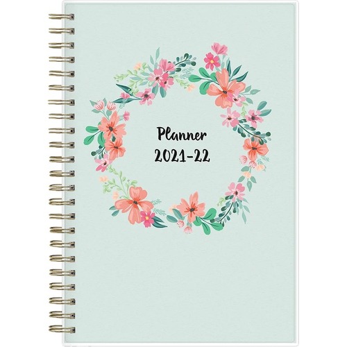 Blue Sky 2021-2022 Laurel 5x8 Weeky Planner - Academic - Weekly, Monthly - 12 Month - July 2021 - June 2022 - 1 Week, 1 Month Double Page Layout - 5" x 8" White Sheet - Twin Wire - Gold - Frosted Cover - 8" Height x 5" Width - Daily Block, Flexible Cover,