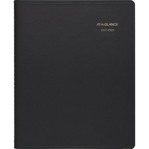 At-A-Glance Academic 2021-2022 Monthly Planner, Black, Large, 9" x 11" - Large Size - Academic - Monthly - 18 Month - July 2021 - December 2022 - 1 Month Double Page Layout - 9" x 11" Sheet Size - Twin Wire - White - Paper - Black Cover - 11" Height x 9" 