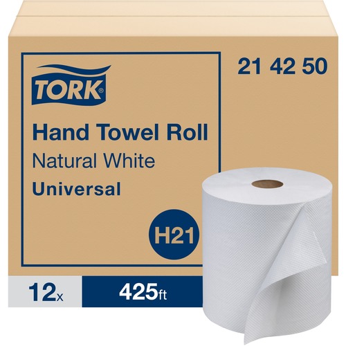 TORK Universal Hand Towel Roll - Nature Brown - Fiber - Easy to Use, Embossed, Absorbent, Long Lasting - For Hand - 1 Roll