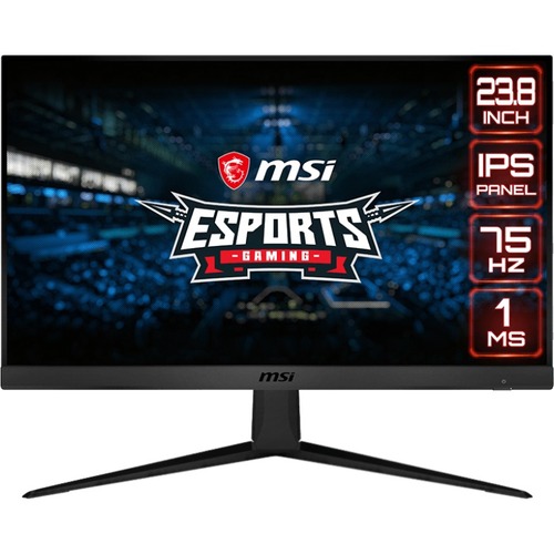 MSI Optix G241V E2 24" Full HD LED Gaming LCD Monitor - 16:9 - Black - 24" Class - In-plane Switching (IPS) Technology - 1920 x 1080 - 16.7 Million Colors - FreeSync - 250 Nit - 1 ms - 75 Hz Refresh Rate - HDMI - DisplayPort
