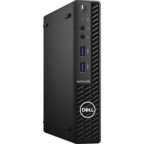 Dell OptiPlex 3000 3080 Desktop Computer - Intel Core i5 10th Gen i5-10500T - 8 GB - 256 GB SSD - Micro PC - Black - Windows 10 Pro - Intel DDR4 SDRAM - English Keyboard - IEEE 802.11ax - 65 W