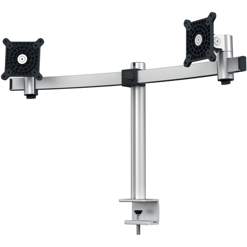 DURABLE Mounting Arm for Monitor - Silver - Height Adjustable - 2 Display(s) Supported - 27" Screen Support - 17.64 lb Load Capacity - 75 x 75, 100 x 100 - 1 Each