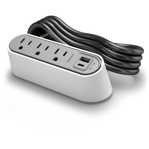 Wiremold Desktop Power Center Series - Power Center Slim - 6ft Cord - White - Desktop, Tabletop - White - 1 Pack