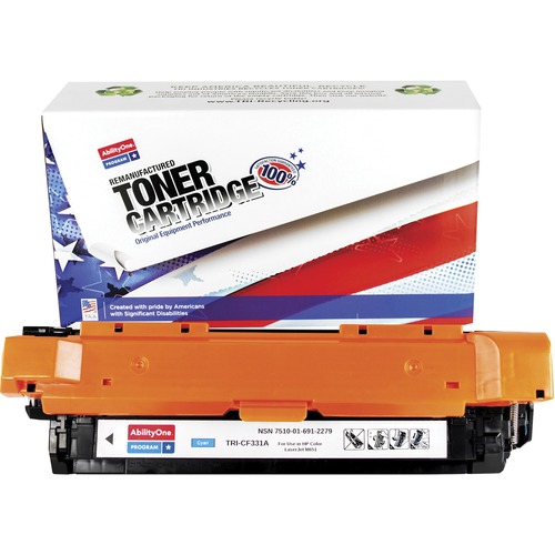 SKILCRAFT® Remanufactured Laser Toner Cartridge 654A, 654X, 508A - Cyan - 1 Each - 15000 Pages