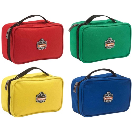 Ergodyne Arsenal Carrying Case Tools - Red, Blue, Green, Yellow - Water Resistant Back - 600D Polyester Body - 3" Height x 4.5" Width x 7.5" Depth - Small Size - 4 Pack