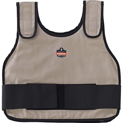 Chill-Its 6235 Standard Cooling Vest - Recommended for: Indoor, Outdoor - Small/Medium Size - Heat Protection - Hook & Loop Closure - Cotton, Fabric - Khaki - Adjustable, Comfortable, Long Lasting, Flexible, Machine Washable - 1 Each