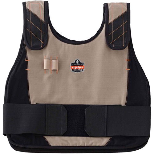 Chill-Its 6225 Premium Cooling Vest - Recommended for: Indoor, Outdoor - Small/Medium Size - Hook & Loop Closure - Cotton, Fabric, Modacrylic - Khaki - Adjustable, Comfortable, Long Lasting, Flexible, Flame Resistant, Reflective, Expandable Side, Elastic 