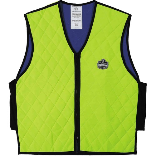 Ergodyne 6665 Evaporative Cooling Vest - 3-Xtra Large Size - Polyester, Fabric, Nylon, Mesh - Lime, Black - Water Repellent, Pocket, Comfortable, Durable, Ventilation, Stretchable, Lightweight, Washable, Breathable, Evaporation Resistant - 1 Each