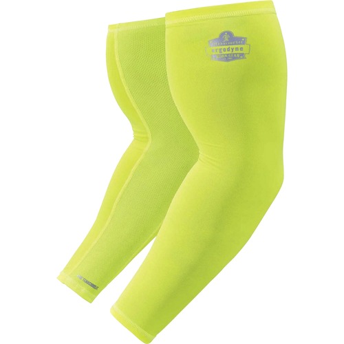 Ergodyne 6690 Cooling Arm Sleeves - 16.90" Length - Lime - Fabric - Durable, Comfortable, UV Protection, Abrasion Resistant, Moisture Wicking, Anti-odor, Machine Washable, Chemical-free, Stretchable